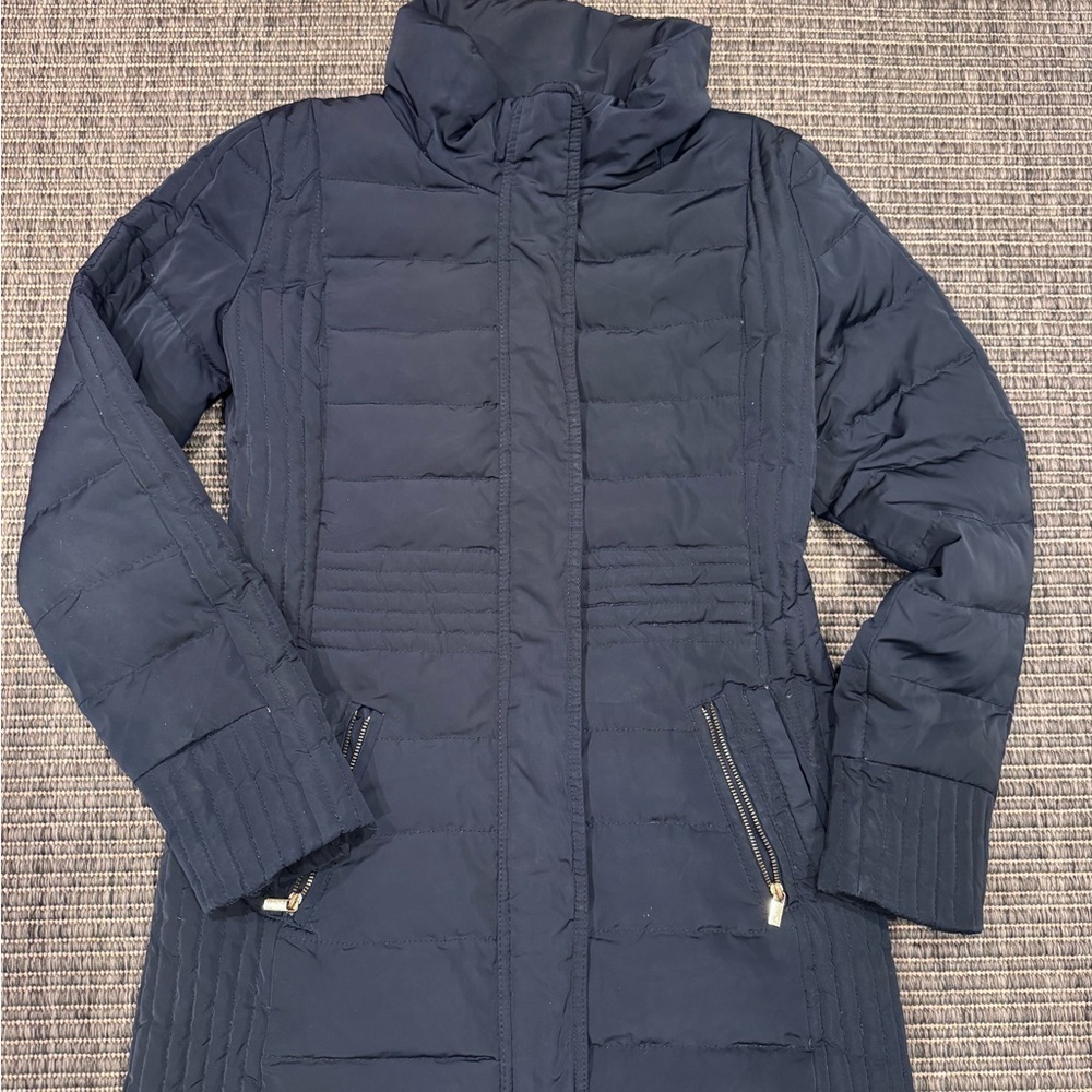 Mango Dark Blue Puffer Coat